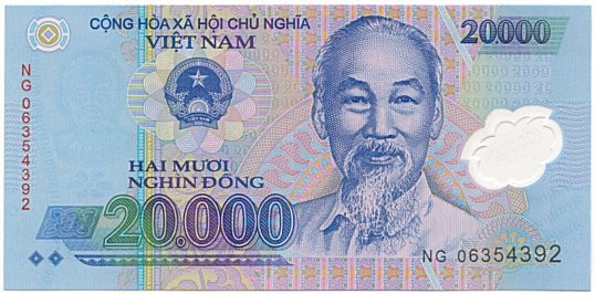Billete de 20.000 Dongs , moneda y cambio de Vietnam