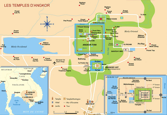 Mapa de los templos de Angkor
