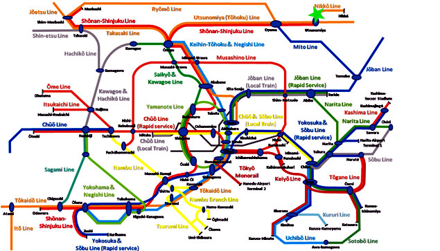 plano del metro de Tokio