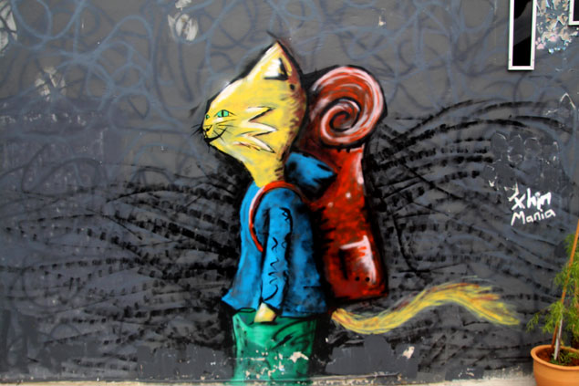 Arte callejero en la ciudad de Kuching (Gato)