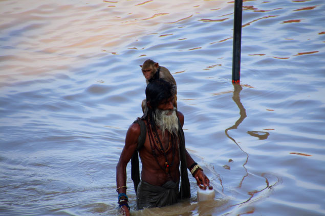 Bañándose en las aguas sagradas del Ganges
