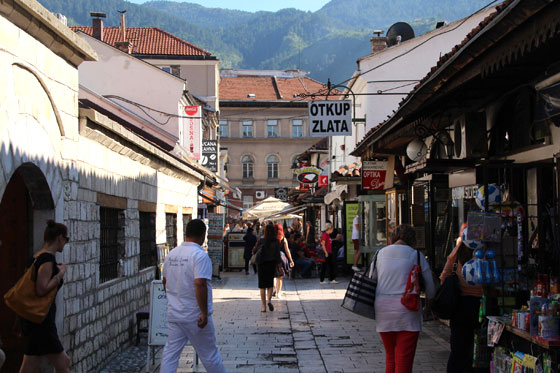 calles del centro histórico de Sarajevo
